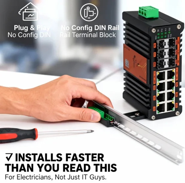 محول شبكة PoE مُدار L2+ صناعي  - مراجعة Managed Gigabit Poe Switch 8 Port 802.3At وسعره